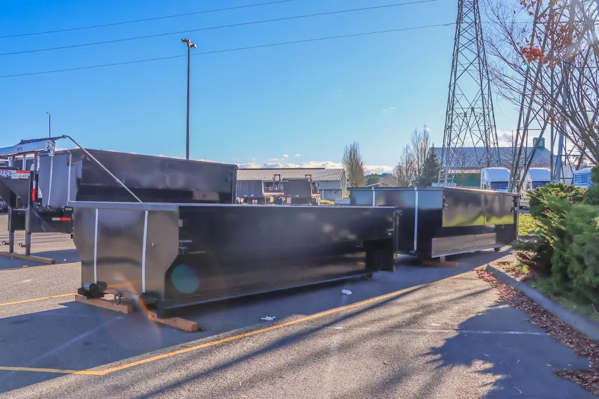 Roll-off dumpster ready for waste disposal at job site for 40 Yard Dumpster Rental in Narragansett